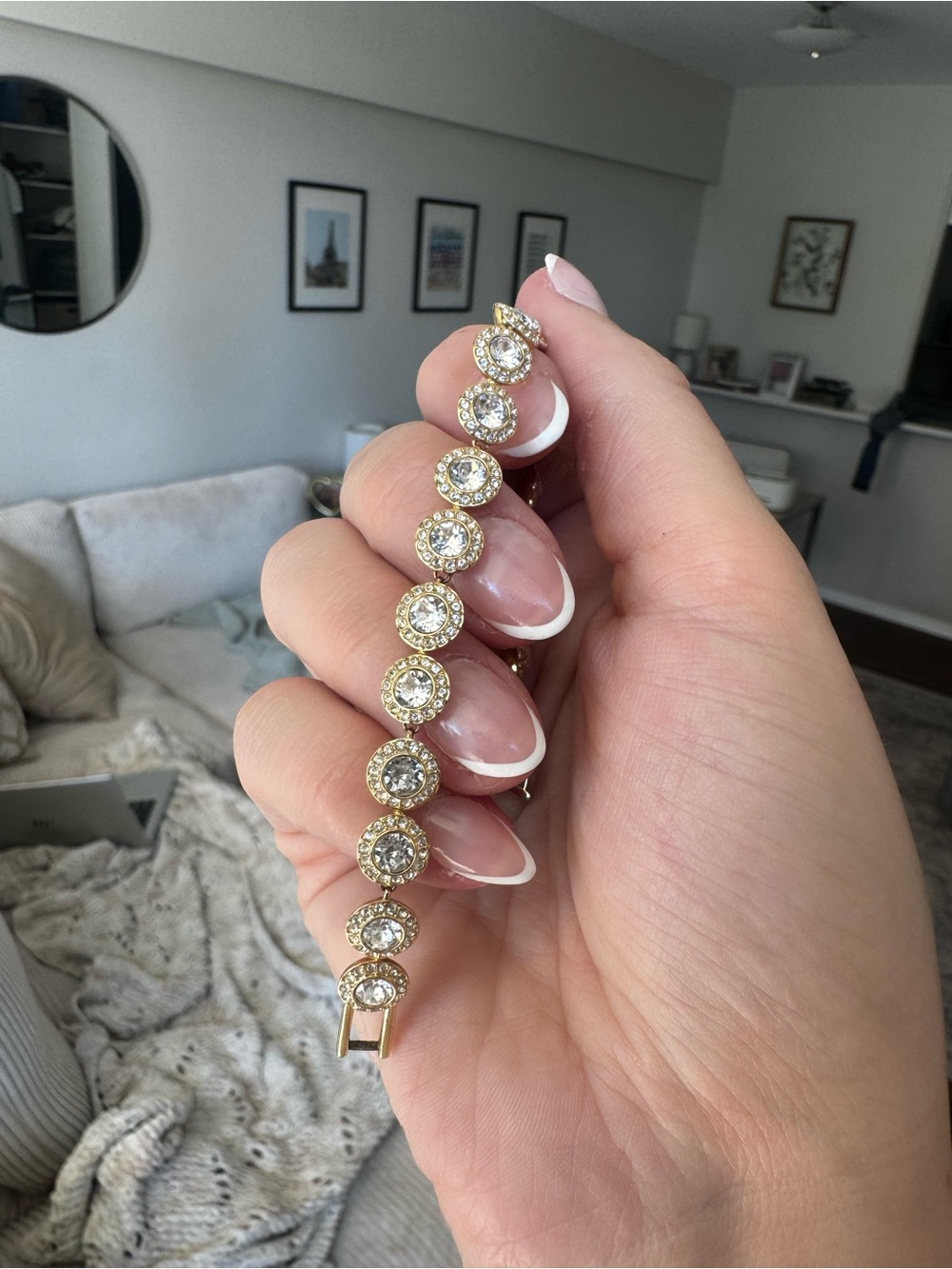 Swarovski Gold Crystal Tennis Bracelet
